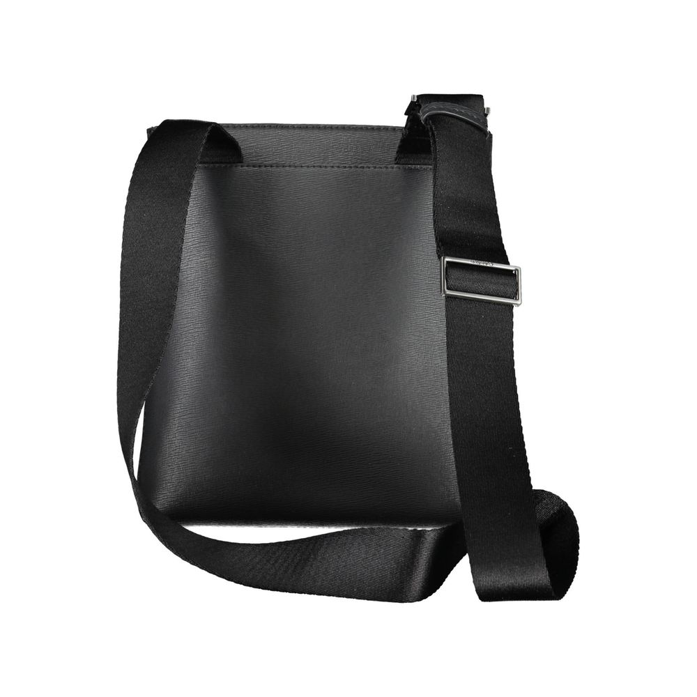 Eco-Conscious Black Shoulder Bag with Logo - GLAMHUB BOUTIQUE 