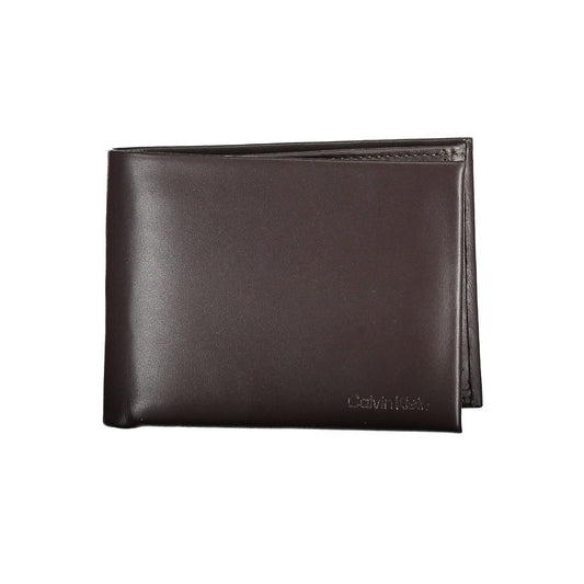 Elegant Brown Leather Dual-Compartment Wallet - GLAMHUB BOUTIQUE 