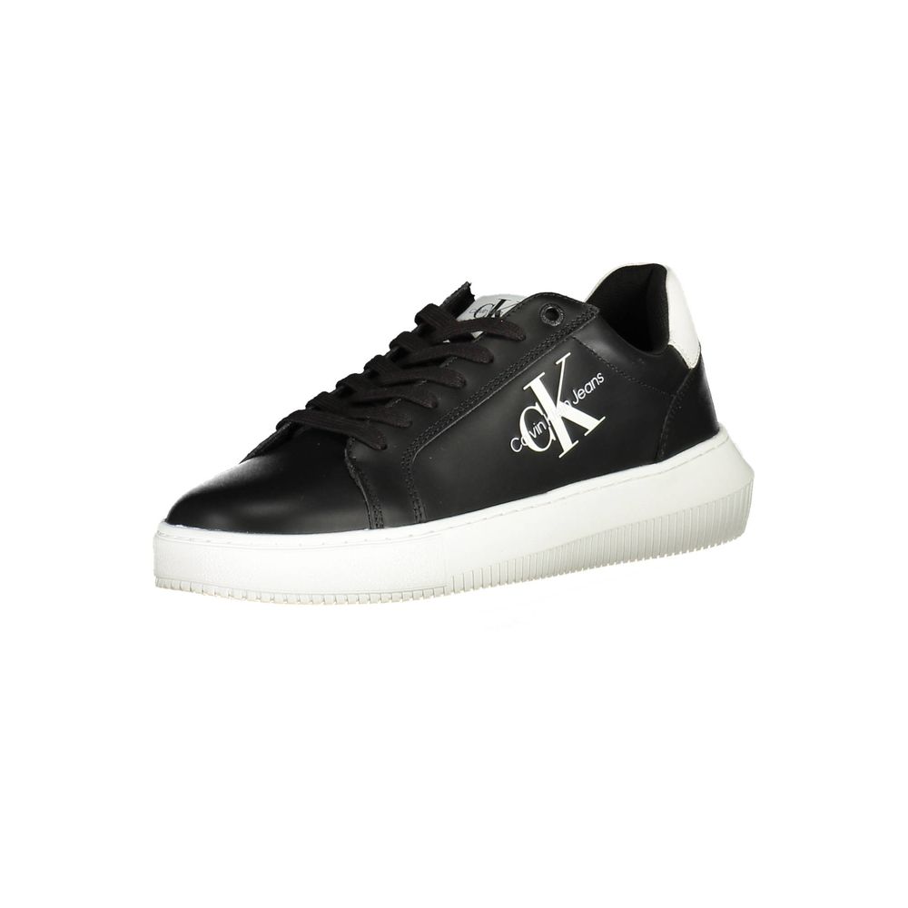 Sleek Black Lace-Up Sports Sneakers - GLAMHUB BOUTIQUE 