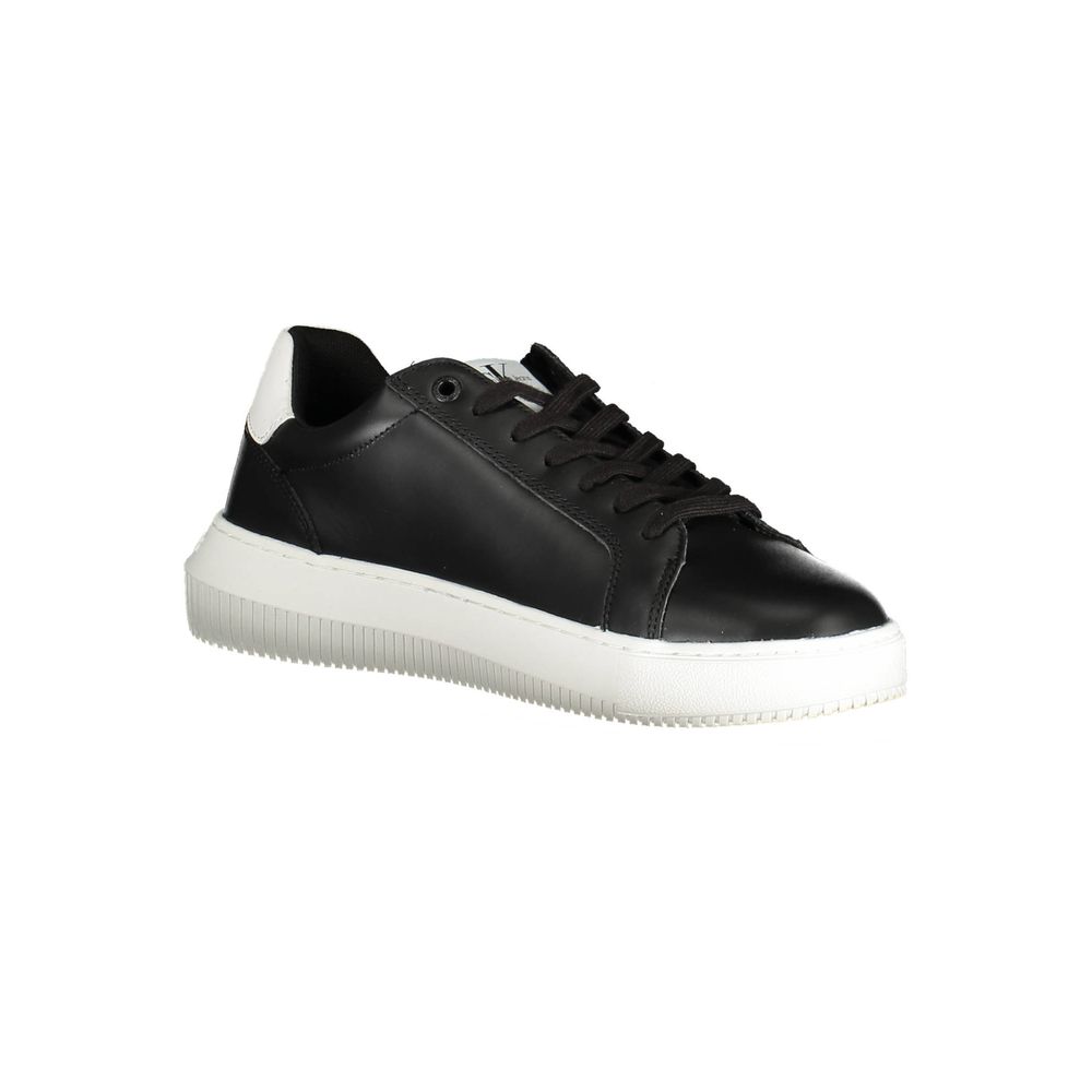 Sleek Black Lace-Up Sports Sneakers - GLAMHUB BOUTIQUE 