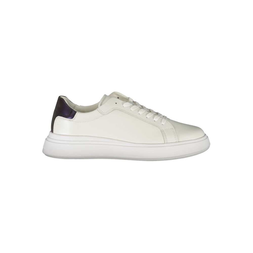 Sleek White Contrast Lace-Up Sneakers - GLAMHUB BOUTIQUE 