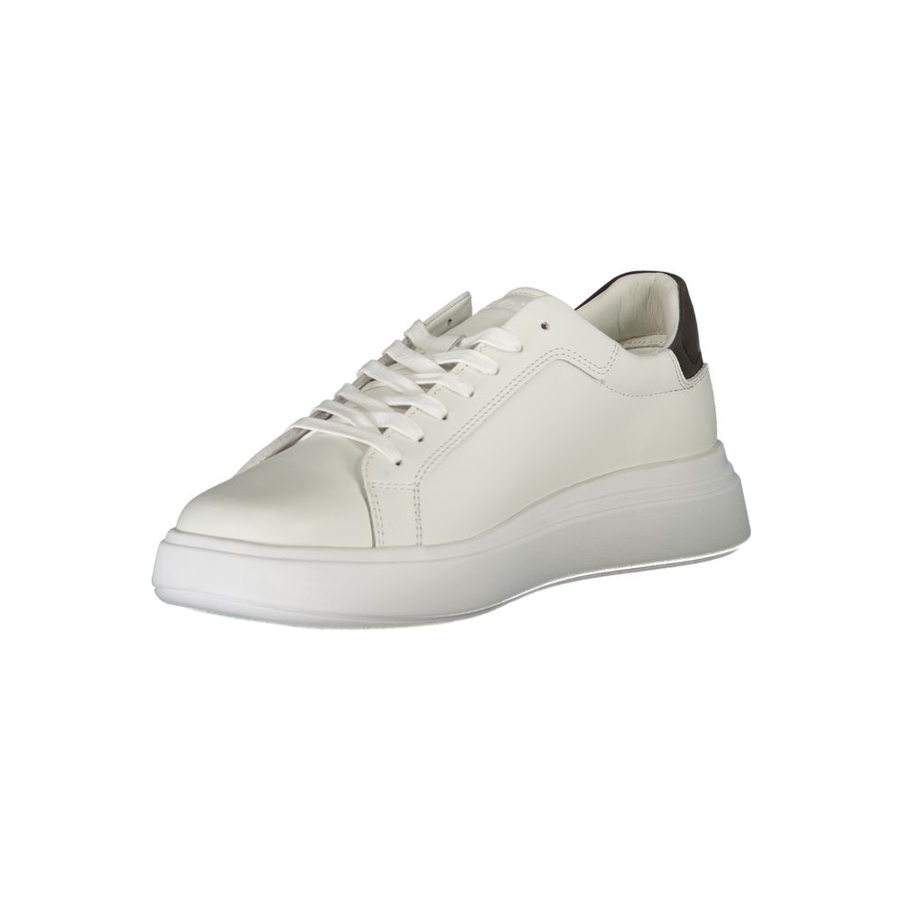 Sleek White Contrast Lace-Up Sneakers - GLAMHUB BOUTIQUE 