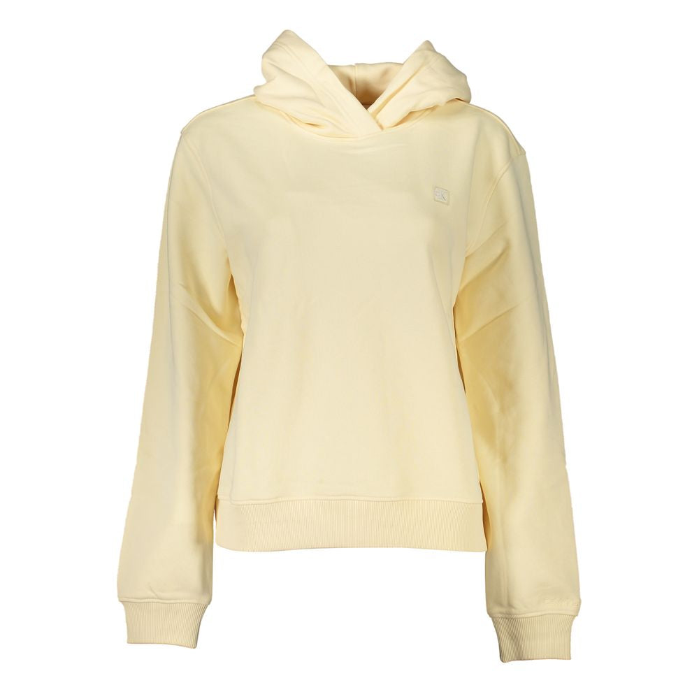 Beige Brushed Logo Hooded Sweatshirt - GLAMHUB BOUTIQUE 