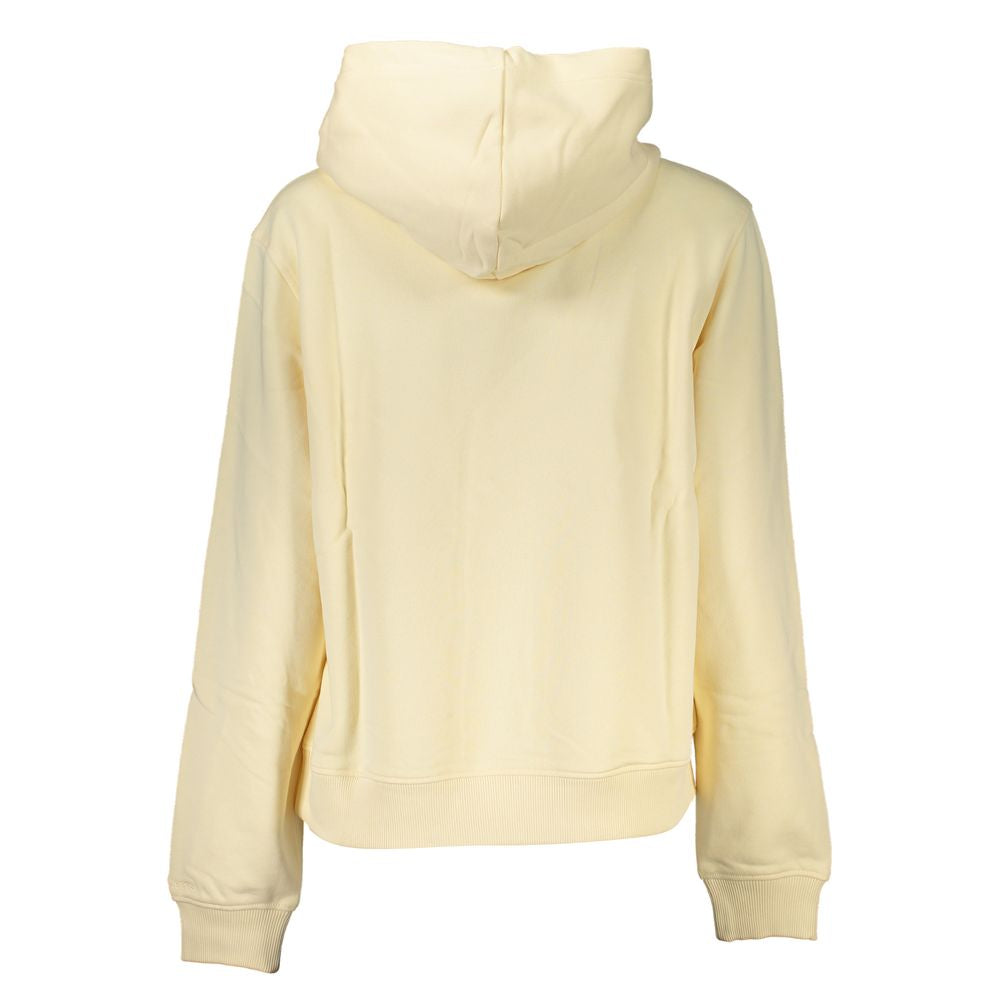 Beige Brushed Logo Hooded Sweatshirt - GLAMHUB BOUTIQUE 