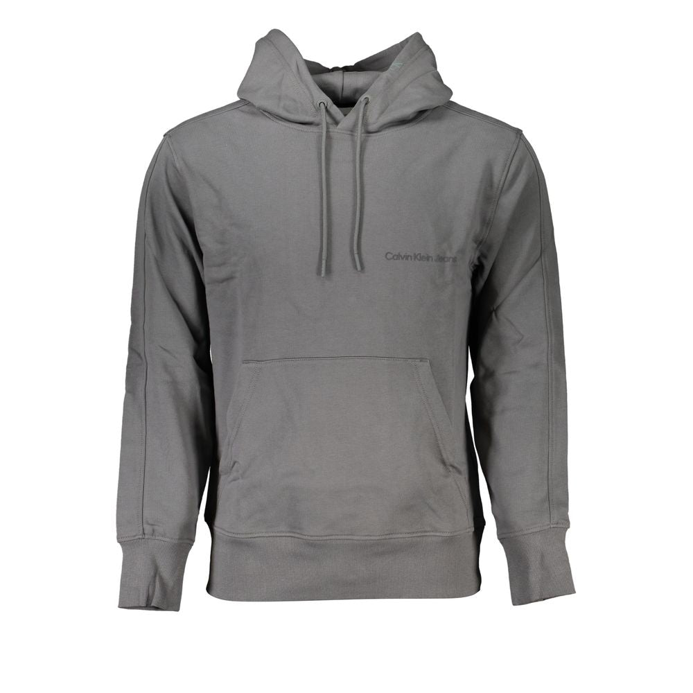 Elegant Gray Hooded Sweatshirt - GLAMHUB BOUTIQUE 