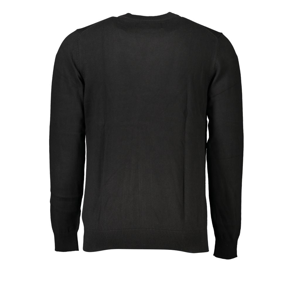 Sleek Long Sleeve Crew Neck Sweater with Logo - GLAMHUB BOUTIQUE 