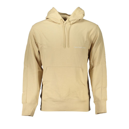 Beige Brushed Cotton Hooded Sweatshirt - GLAMHUB BOUTIQUE 