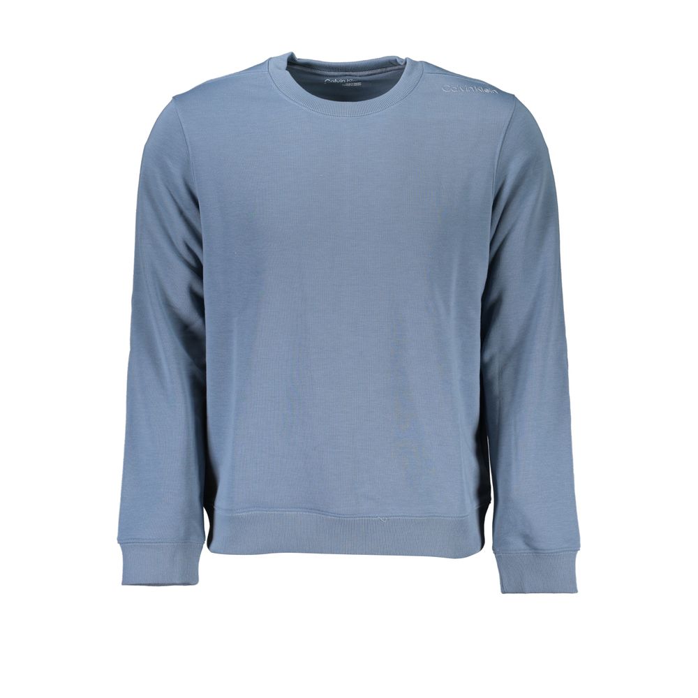 Sleek Blue Crew Neck Sporty Sweatshirt - GLAMHUB BOUTIQUE 