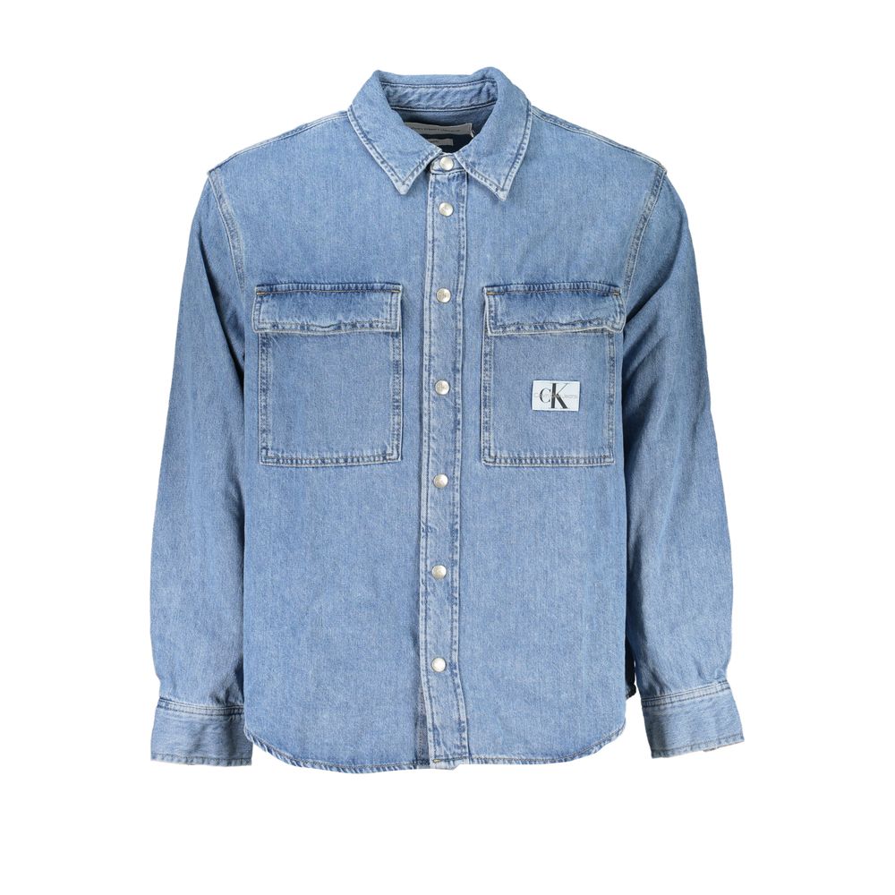 Sophisticated Light Blue Denim Shirt - GlamHub Luxury and Icon Brand Clothing