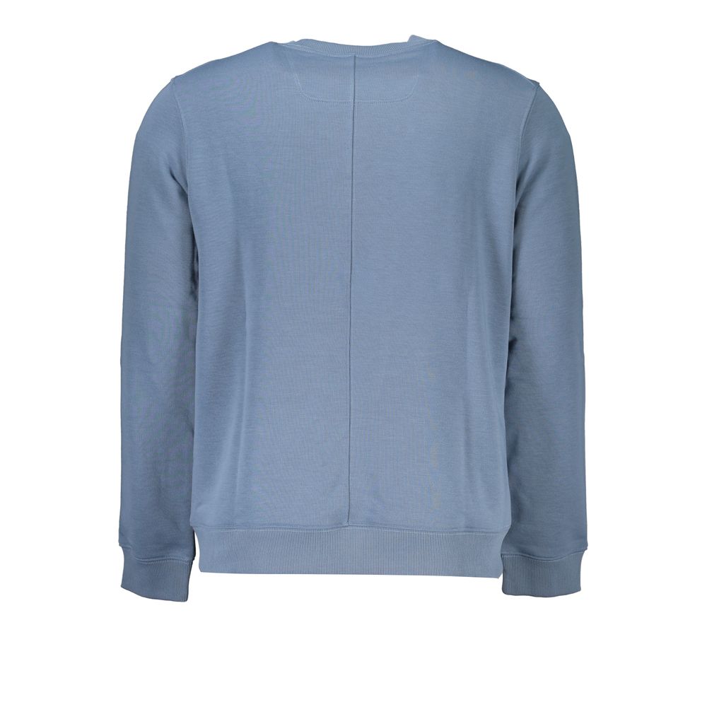 Sleek Blue Crew Neck Sporty Sweatshirt - GLAMHUB BOUTIQUE 