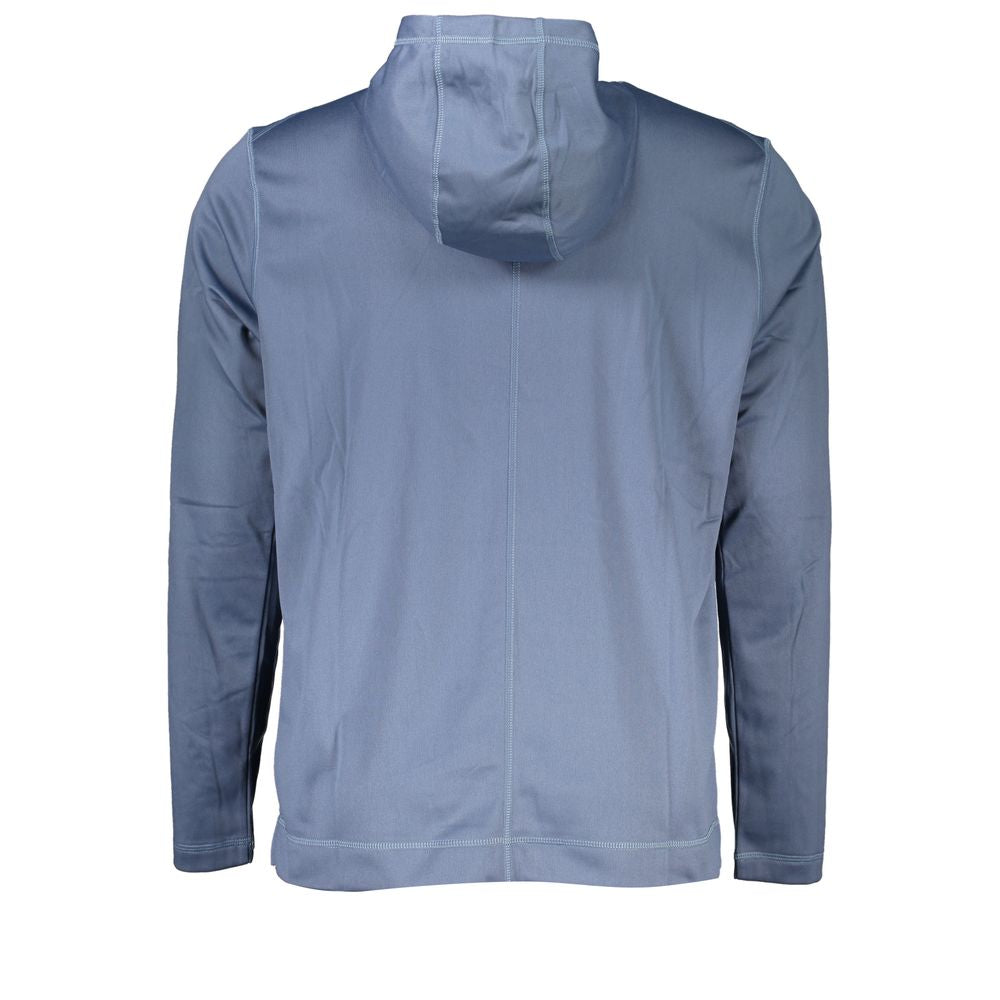 Elegant Blue Hooded Sweatshirt - Men's Sports Chic - GLAMHUB BOUTIQUE 