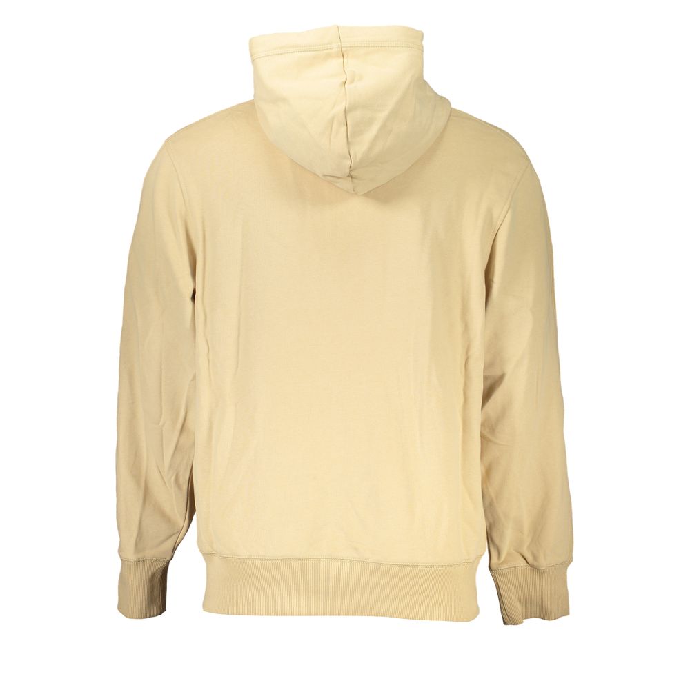 Elegant Beige Zip Hooded Sweatshirt - GLAMHUB BOUTIQUE 