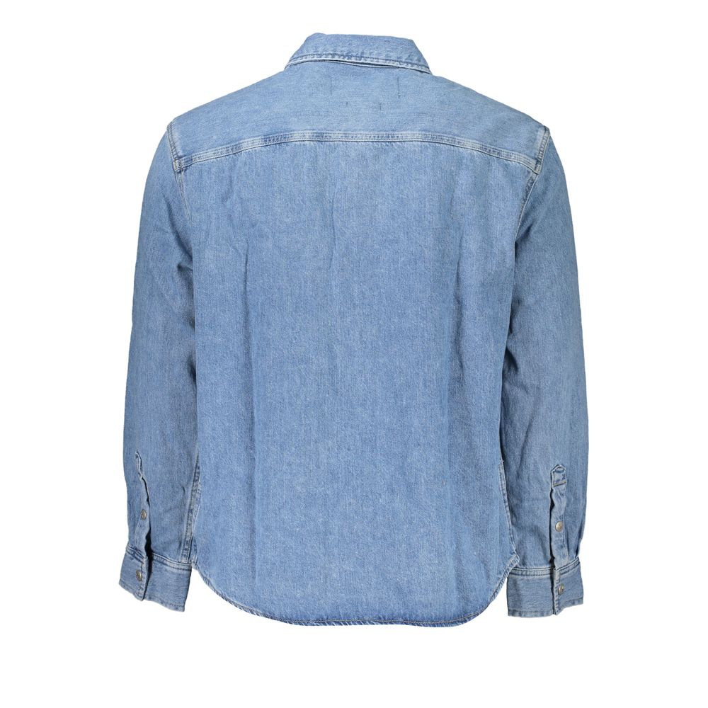 Sophisticated Light Blue Denim Shirt - GlamHub Luxury and Icon Brand Clothing