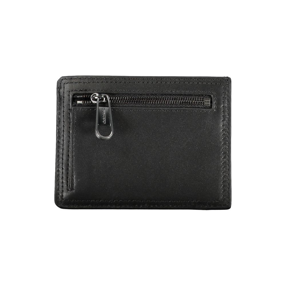 Sleek Black Leather Coin Purse with Card Holder - GLAMHUB BOUTIQUE 