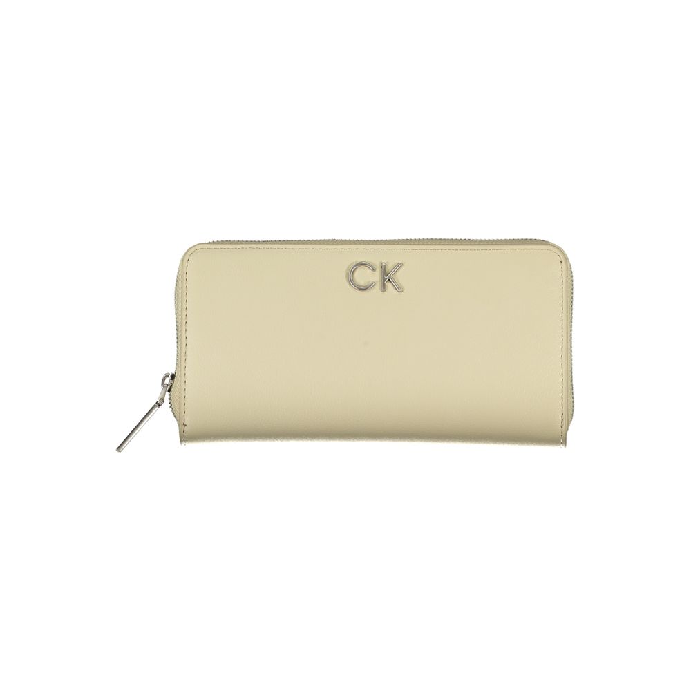 Elegant Beige Zip Wallet with RFID Blocking - GLAMHUB BOUTIQUE 