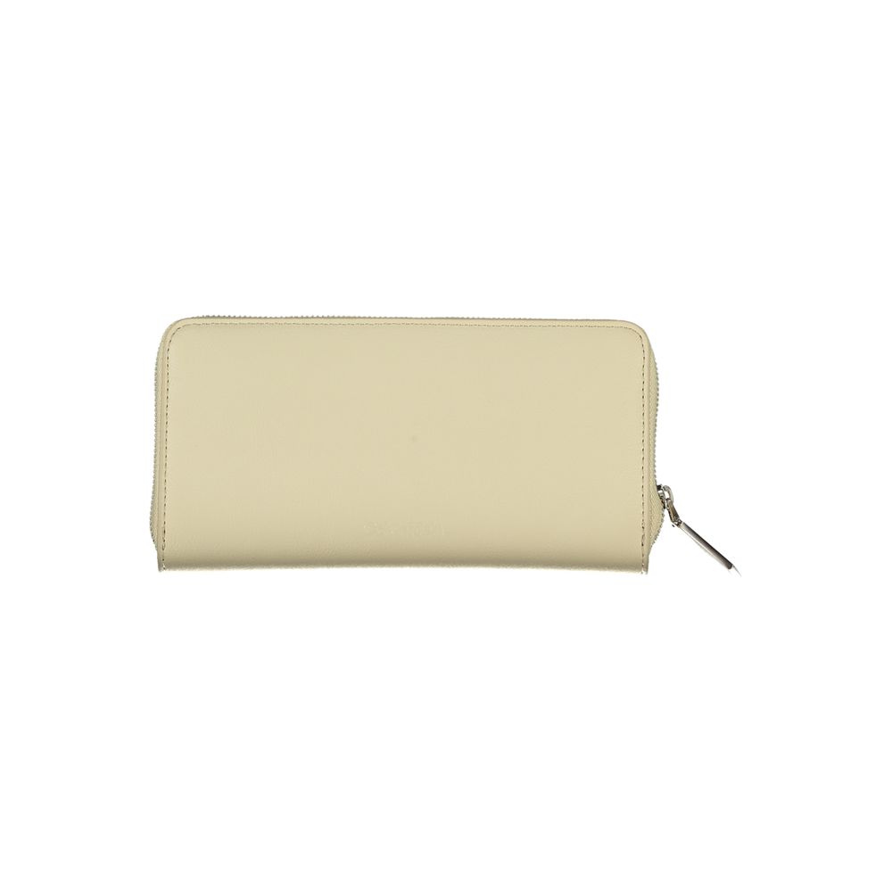 Elegant Beige Zip Wallet with RFID Blocking - GLAMHUB BOUTIQUE 