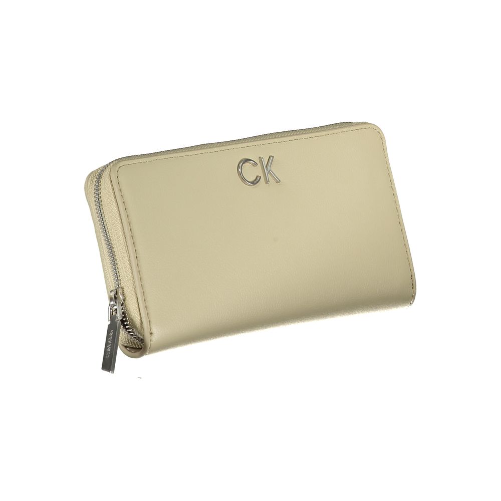 Elegant Beige Zip Wallet with RFID Blocking - GLAMHUB BOUTIQUE 