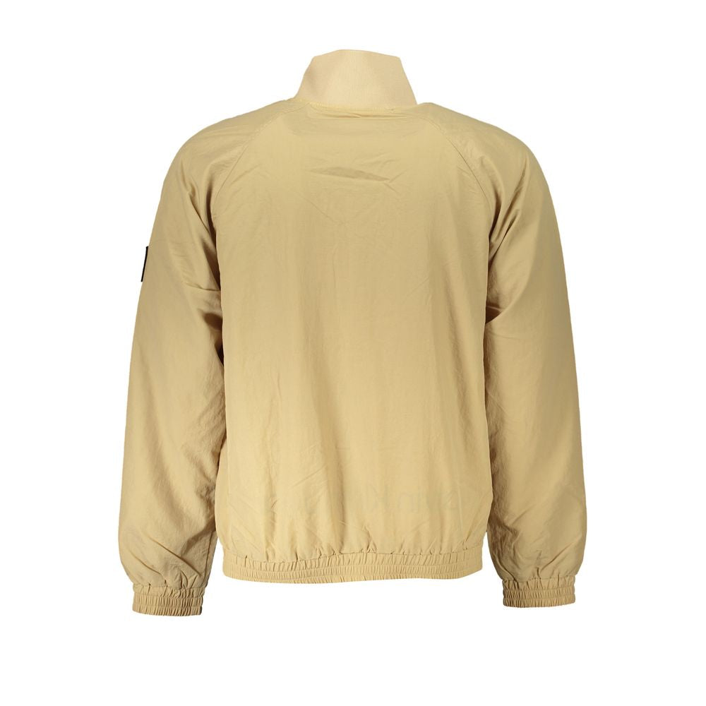 Beige Long Sleeved Sports Jacket - GLAMHUB BOUTIQUE 