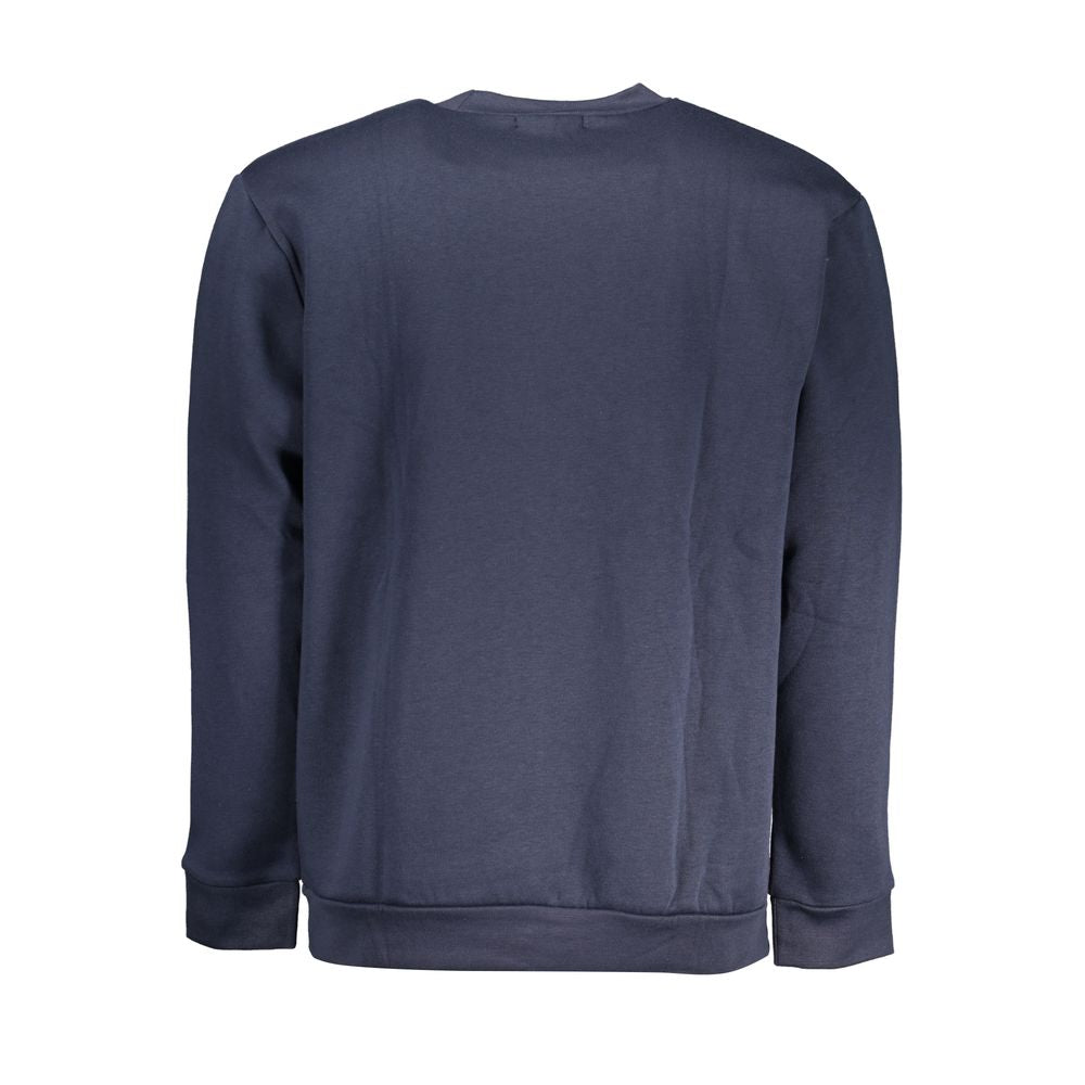 Elegant Crew Neck Fleece Sweatshirt in Blue - GlamHub Luxury and Icon Brand Clothing