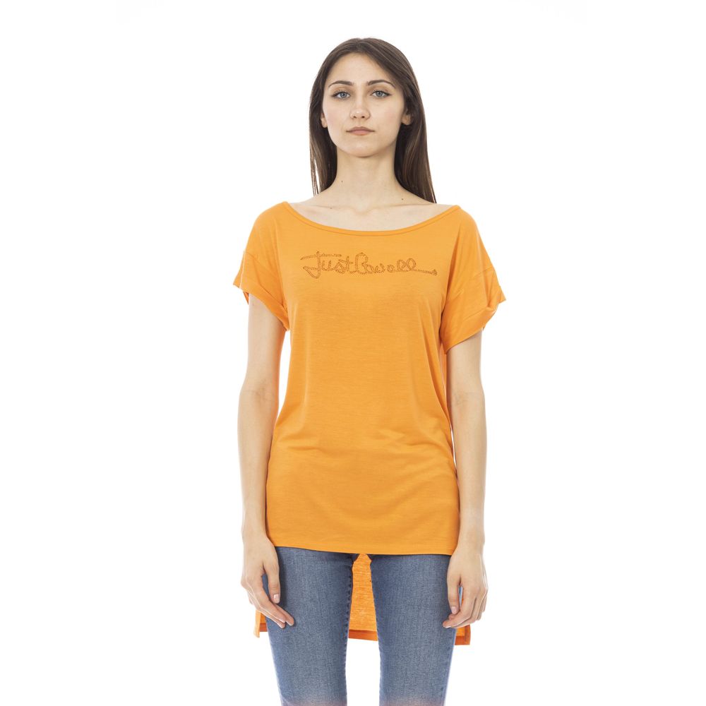 Orange Cotton Women T-Shirt - GLAMHUB BOUTIQUE 