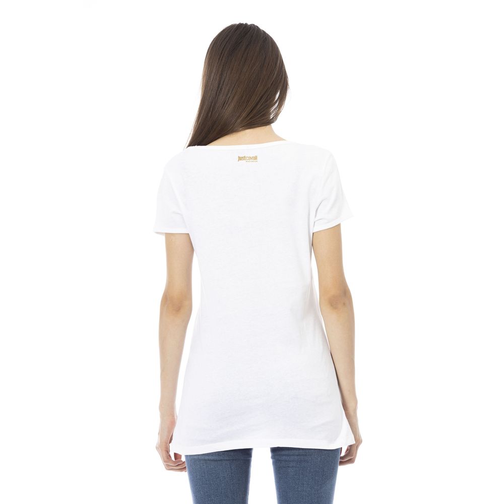 White Cotton Women T-Shirt - GLAMHUB BOUTIQUE 