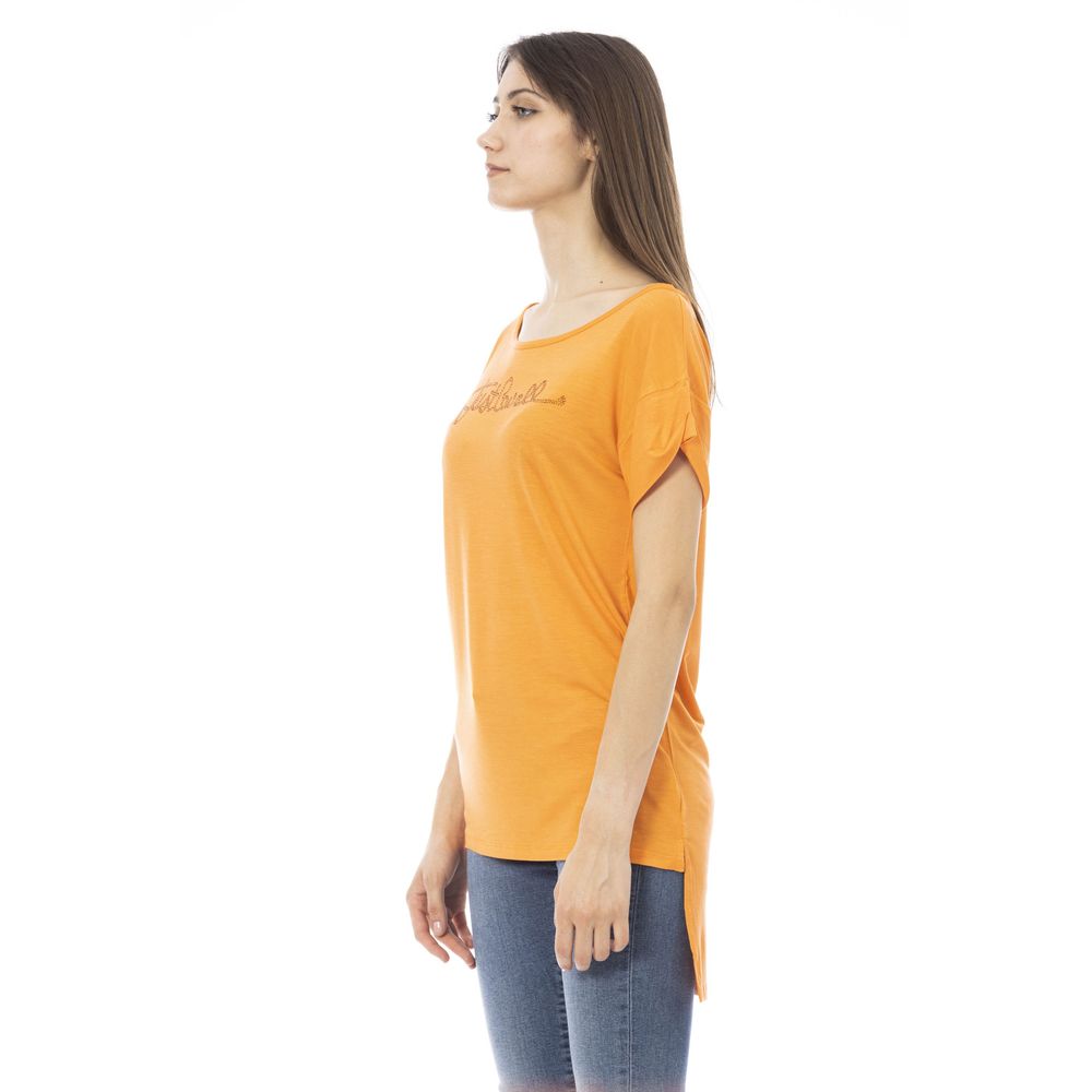 Orange Cotton Women T-Shirt - GLAMHUB BOUTIQUE 