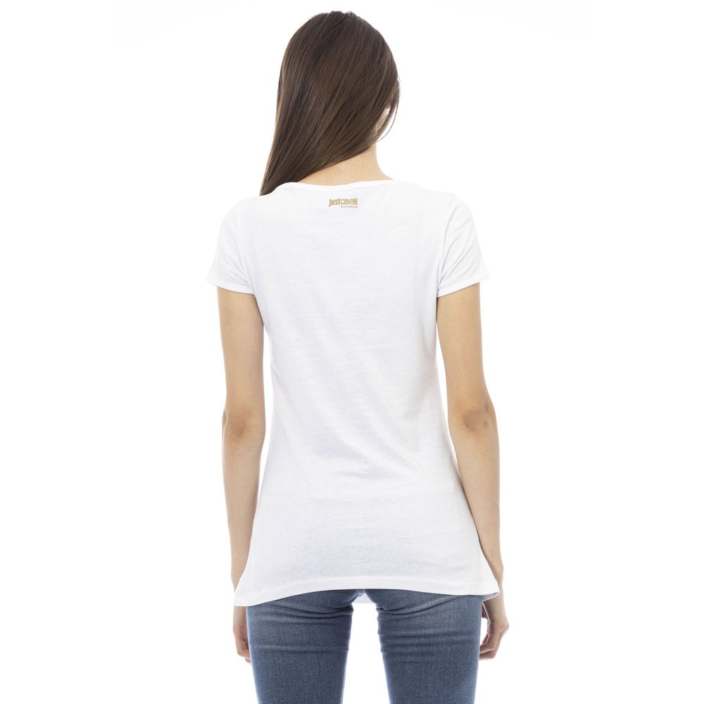 White Cotton Women T-Shirt - GLAMHUB BOUTIQUE 