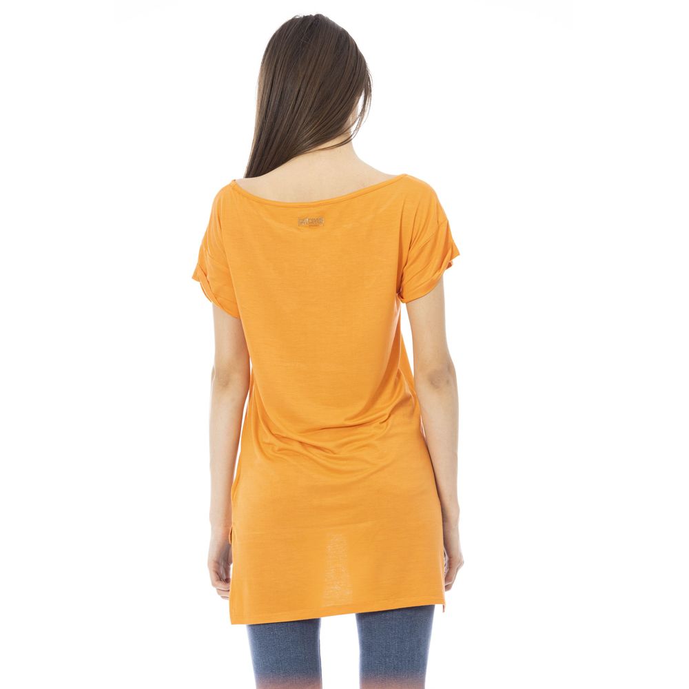 Orange Cotton Women T-Shirt - GLAMHUB BOUTIQUE 