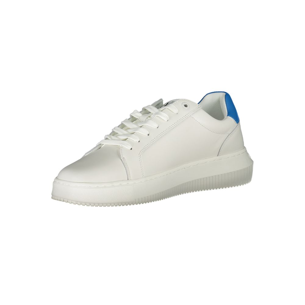 Sleek White Contrast Sneakers with Eco-Friendly Twist - GLAMHUB BOUTIQUE 