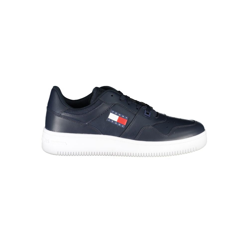 Blue Contrast Sneakers with Logo Detail - GLAMHUB BOUTIQUE 