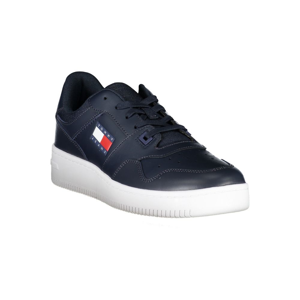 Blue Contrast Sneakers with Logo Detail - GLAMHUB BOUTIQUE 