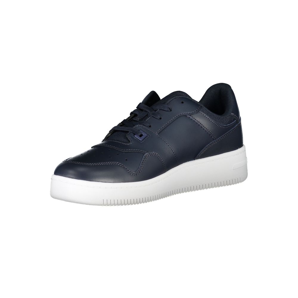 Blue Contrast Sneakers with Logo Detail - GLAMHUB BOUTIQUE 