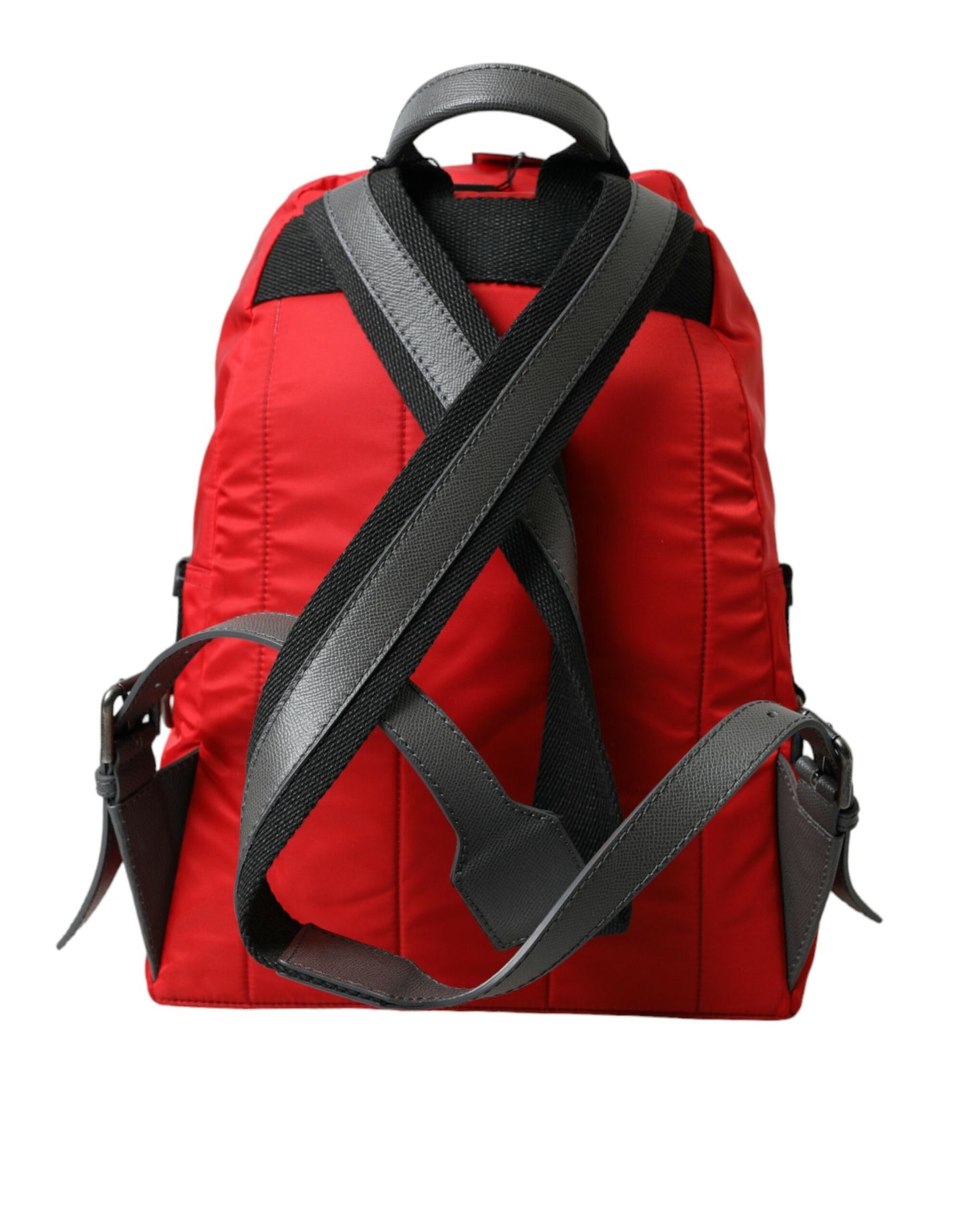 Eleganter roter Nylon-Leder-Rucksack