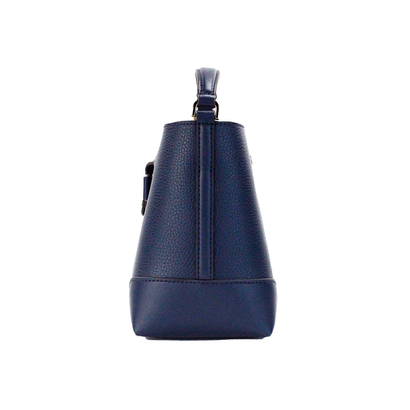 Mercer Small Navy Pebbled Leather Bucket Crossbody Bag Purse - GLAMHUB BOUTIQUE 