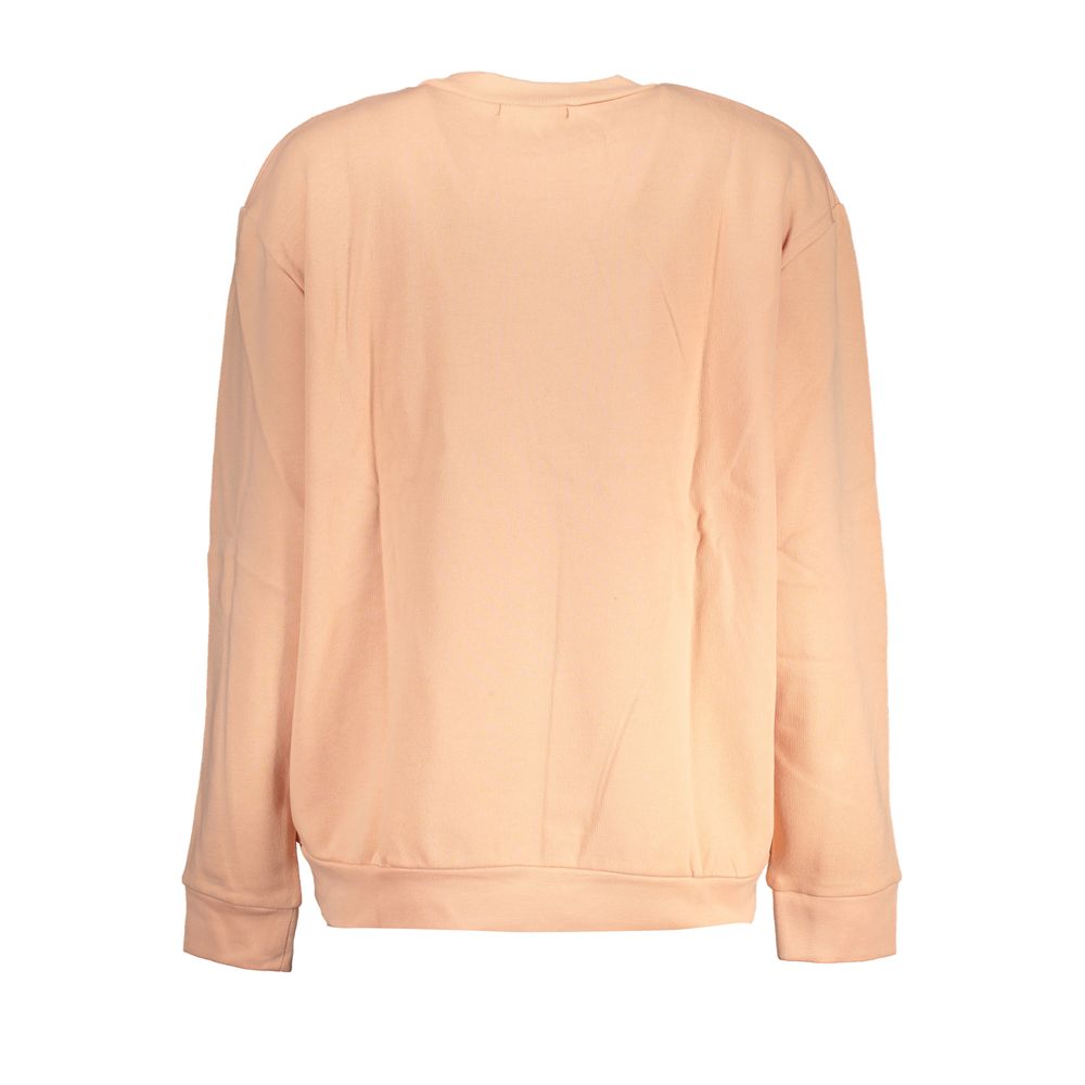 Chic Pink Fleece Crew Neck Sweatshirt - GlamHub Luxury and Icon Brand Clothing