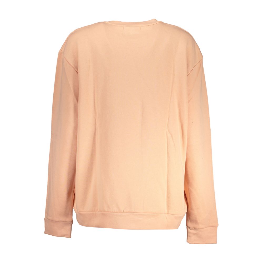 Elegant Long-Sleeved Pink Fleece Sweatshirt - GlamHub Luxury and Icon Brand Clothing