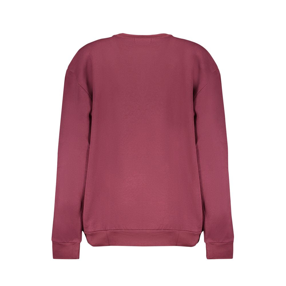 Elegant Purple Crew Neck Fleece Sweatshirt - GlamHub Luxury and Icon Brand Clothing