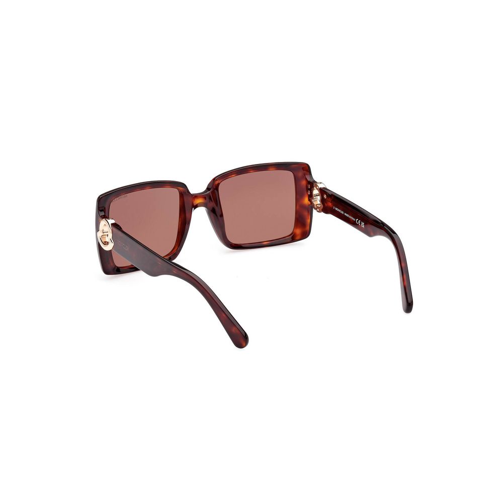 Chic Rectangular Brown Lens Sunglasses - GlamHub Luxury and Icon Brand Clothing