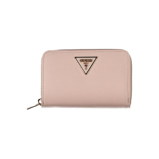 Chic Pink Polyethylene Zip Wallet - GLAMHUB BOUTIQUE 