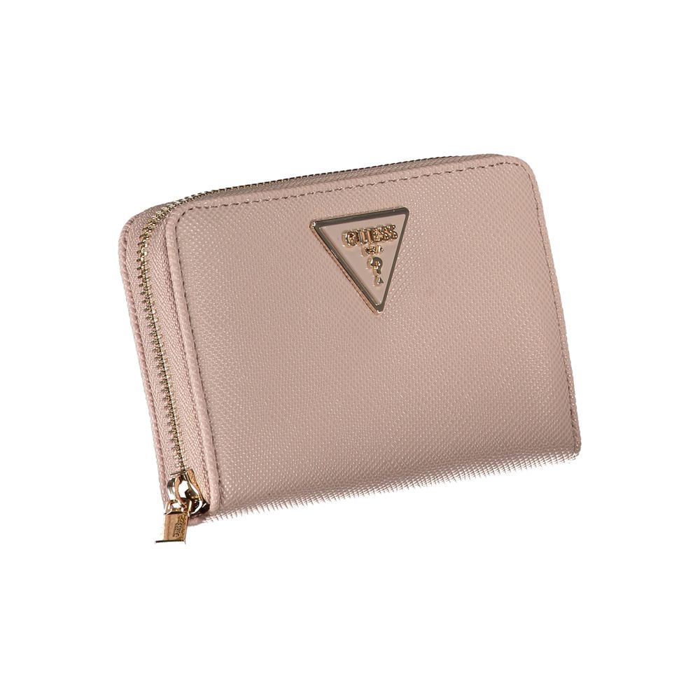 Chic Pink Polyethylene Zip Wallet - GLAMHUB BOUTIQUE 