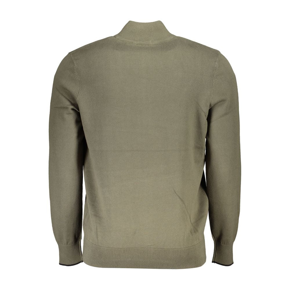 Organic Cotton Half Zip Sweater - Lush Green - GlamHub Luxury and Icon Brand Clothing