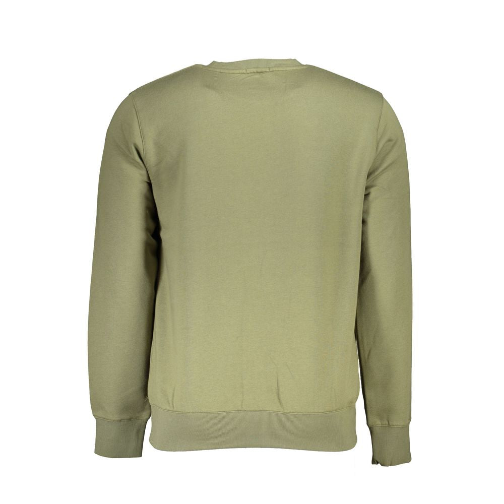 Classic Green Crew Neck Fleece Sweatshirt - GlamHub Luxury and Icon Brand Clothing