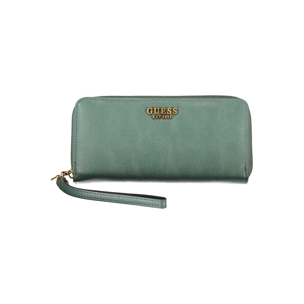 Chic Green Polyethylene Wallet with Multiple Compartments - GLAMHUB BOUTIQUE 