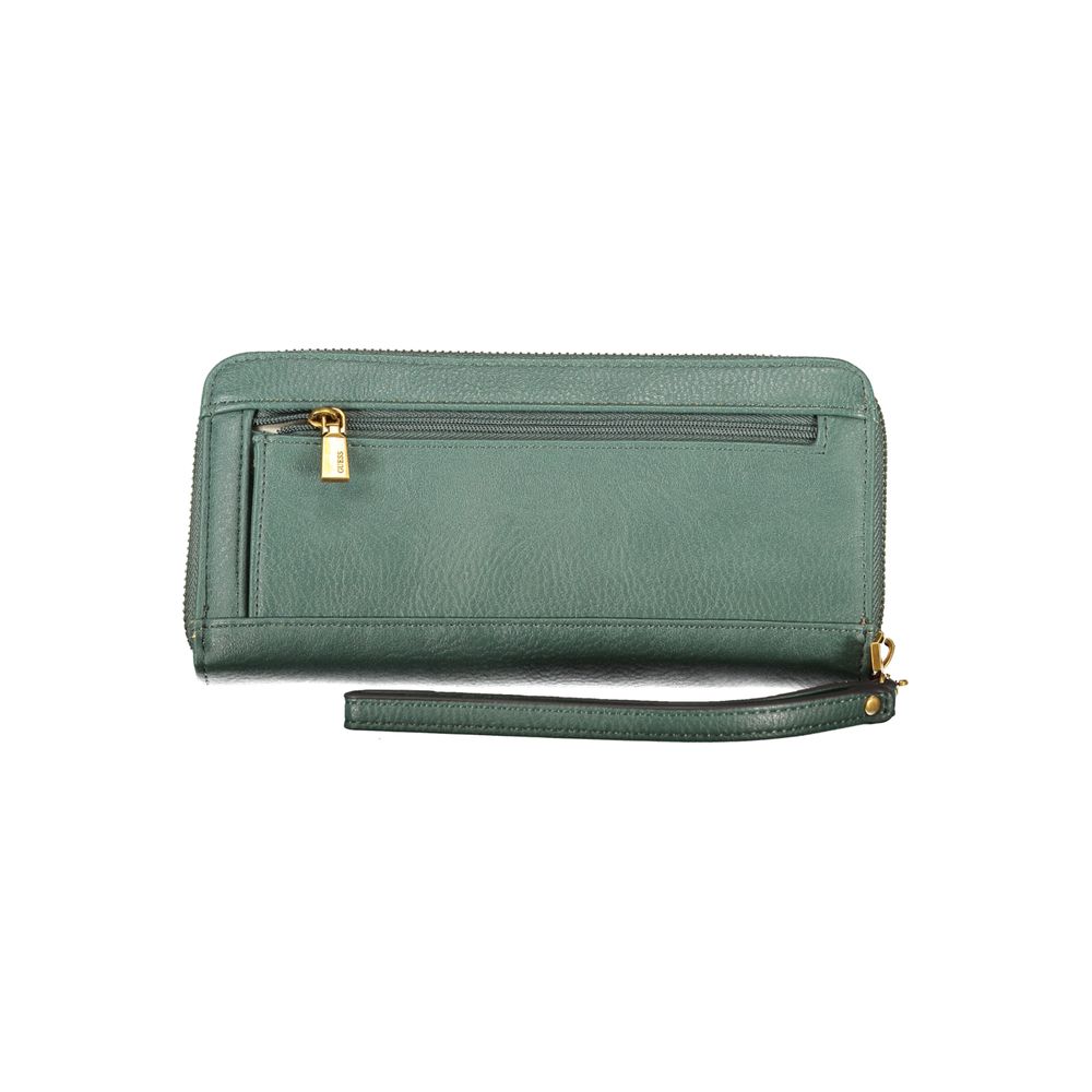 Chic Green Polyethylene Wallet with Multiple Compartments - GLAMHUB BOUTIQUE 