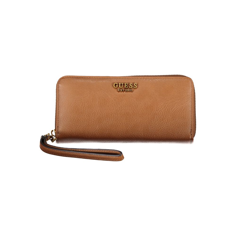 Elegant Brown Zip Wallet with Multiple Compartments - GLAMHUB BOUTIQUE 