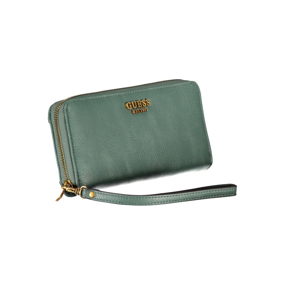 Chic Green Polyethylene Wallet with Multiple Compartments - GLAMHUB BOUTIQUE 