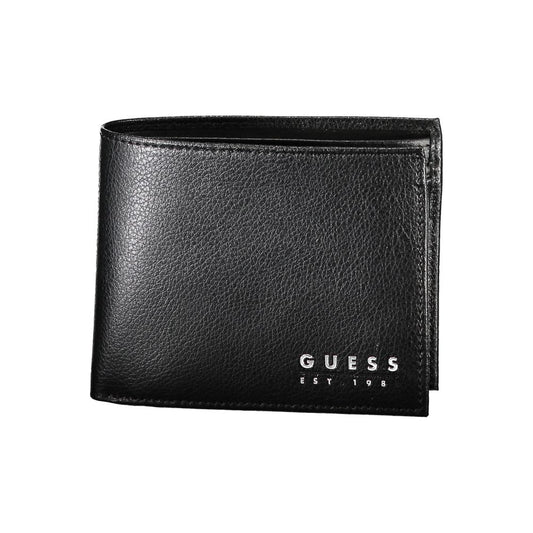 Chic Black Leather Dual-Compartment Wallet - GLAMHUB BOUTIQUE 