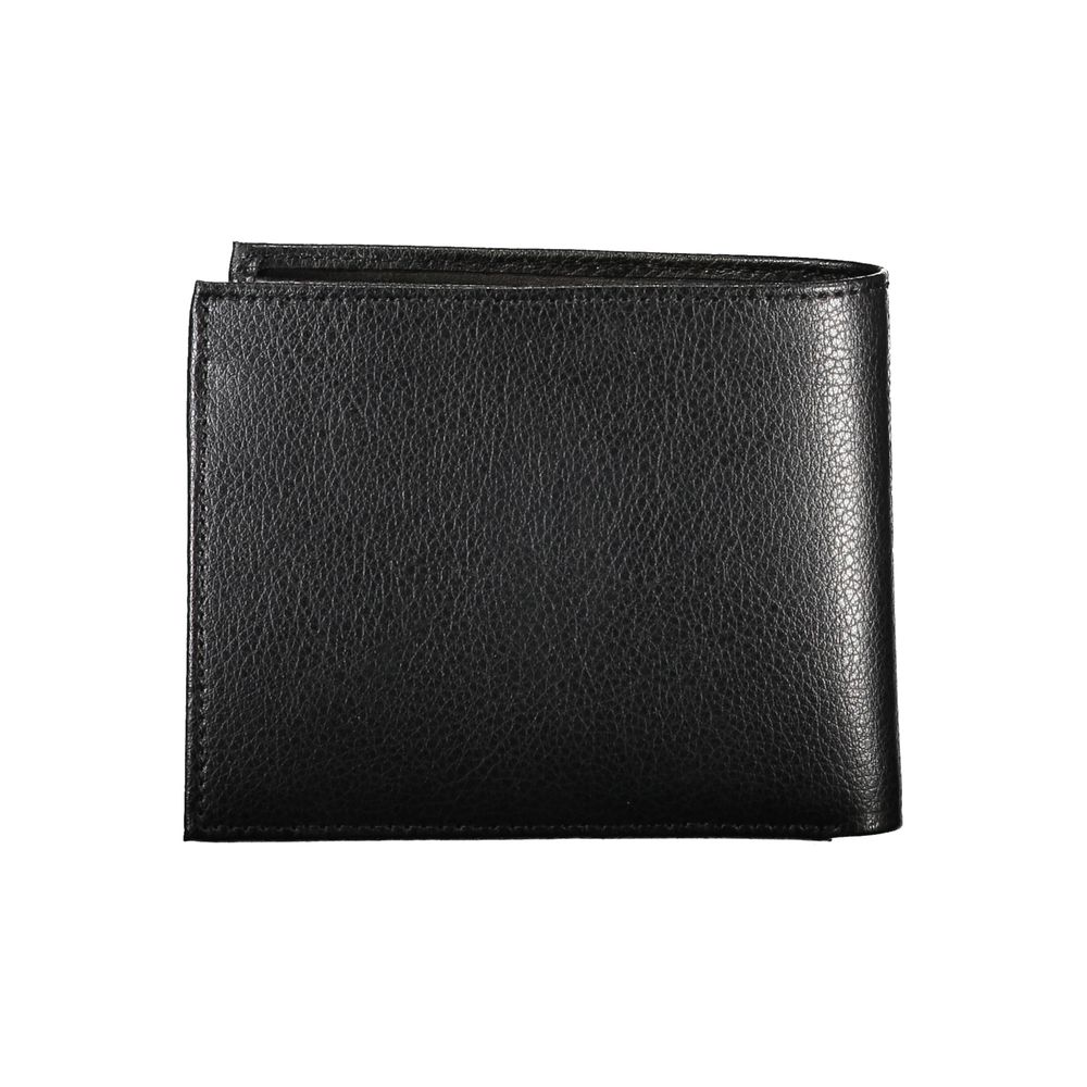 Chic Black Leather Dual-Compartment Wallet - GLAMHUB BOUTIQUE 