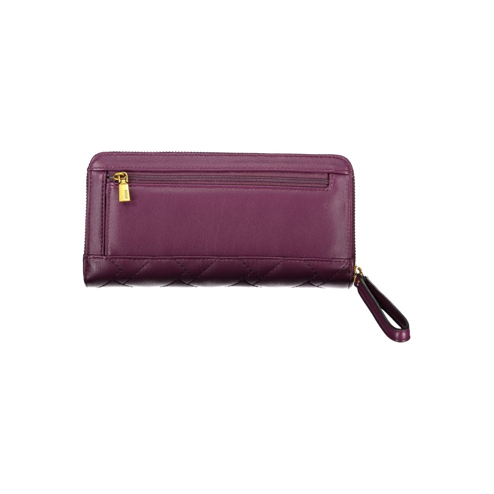 Elegant Purple Zip Wallet with Multiple Compartments - GLAMHUB BOUTIQUE 