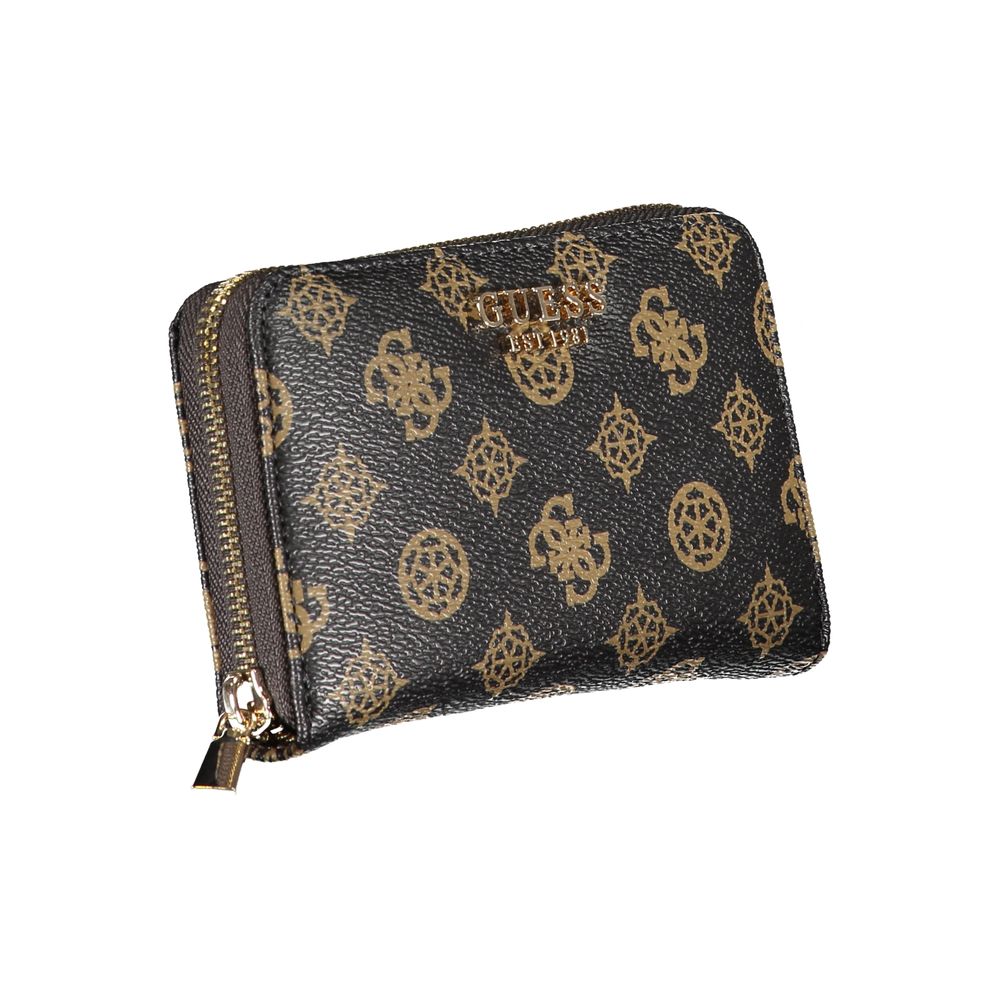 Chic Brown Polyethylene Wallet with Logo Detail - GLAMHUB BOUTIQUE 